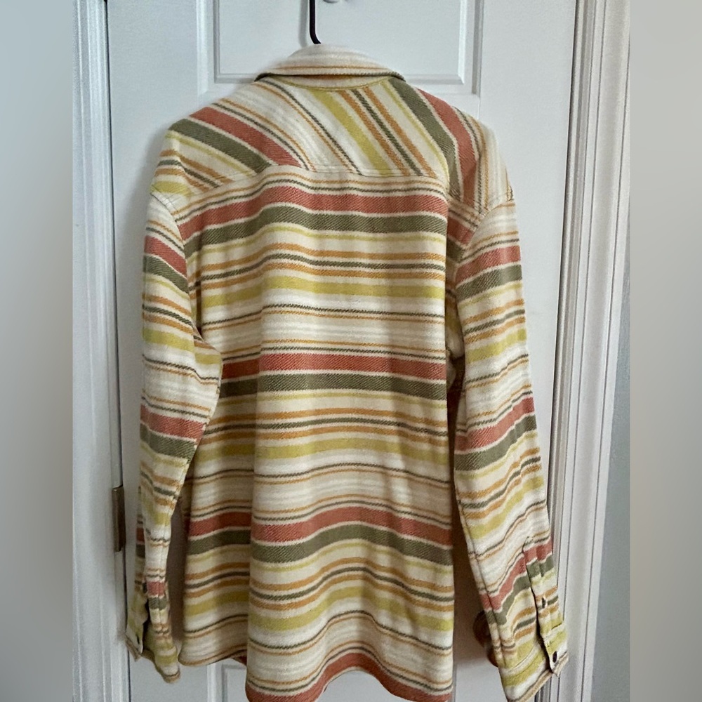 Eddie Bauer Men's "Chutes" Striped Microfleece Shirt Jacket Shacket View 3